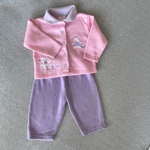 Infant Girl 6-12M 3-Piece Fleece Matching Outfit